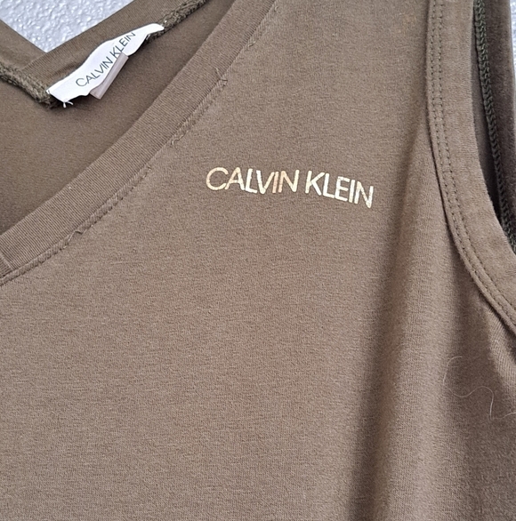 Calvin Klein Olive Green Sleeveless Jumpsuit/Jogger Size L - Picture 2 of 5